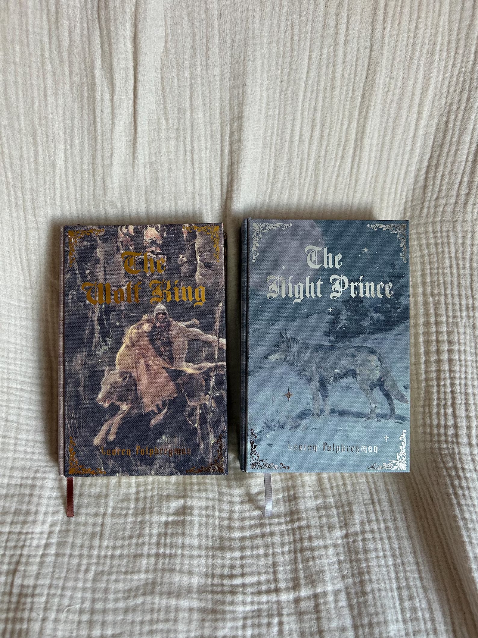 Handmade rebind of The Wolf King and The Night Prince